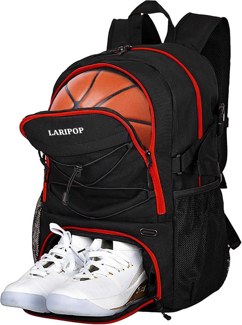 LARIPOP Basketball Bag,Basketball Backpack with Shoe Compartment and Ball Holder,Sport Bags for Soccer,Volleyball,Gym,Travel - Image 1
